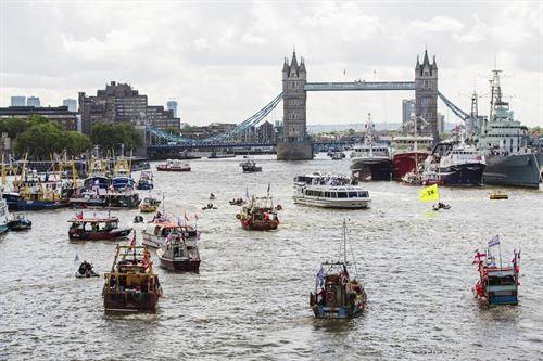 Флотила на рибарски бродови во  кампања Велика Британија  да ја напушти Европската унија