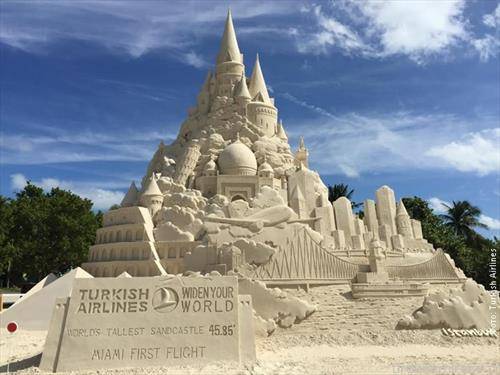замок од песок за гинис, на Мајами од 1,8 илјади тони песок