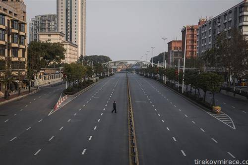 слика од Вухан, град во Кина  каде се појави корона вирусот, улиците празни а има 11 милиони жители