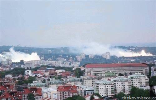запалени стадионите на црвена Ѕвезда и партизан во Белград.