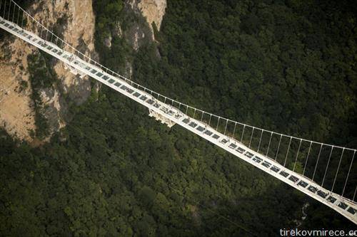најдолгиот и највисокиот стаклен висечки мост, во Кина